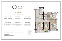 东方境世界观2期3室2厅1厨2卫建面121.00㎡