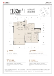 中海寰宇天下3室2厅1厨2卫建面102.00㎡