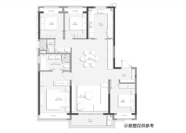 中铁·峯汇里4室2厅1厨2卫建面158.00㎡