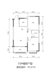 武乡阳光水岸2室2厅1厨1卫建面93.67㎡