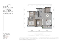 保利椿实九里和颂4室2厅1厨2卫建面138.00㎡