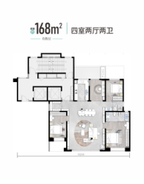 金地清峯上4室2厅1厨2卫建面168.00㎡