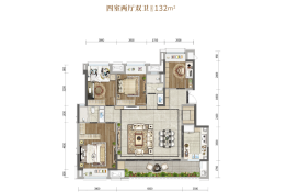 永川万科城4室2厅1厨2卫建面132.00㎡