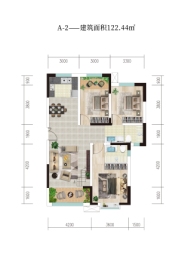 云锦书院3室2厅1厨2卫建面122.44㎡