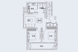 GZ386地块2室2厅1厨1卫建面82.00㎡