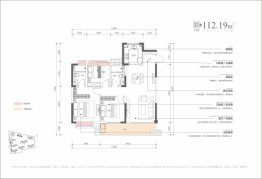 德信·锦绣观邸3室2厅1厨2卫建面112.19㎡