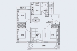 GZ386地块3室2厅1厨1卫建面96.00㎡