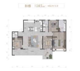 凤鸣润府4室2厅1厨3卫建面185.00㎡