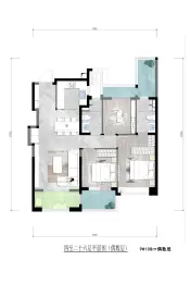 轨交绿城江语云庭3室2厅1厨2卫建面108.00㎡