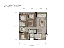 爱普丨新鸿府3室2厅1厨2卫建面125.00㎡