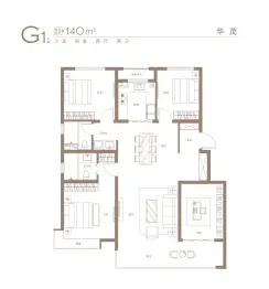 贻成·华府4室2厅1厨2卫建面140.0㎡