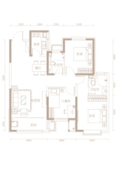 名门花园3室2厅1厨2卫建面123.22㎡