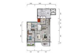 金园2室2厅1厨2卫建面105.00㎡