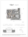 建面约112平米户型