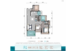 城市四季花园4室2厅1厨2卫建面118.00㎡