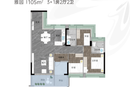 城发·灯湖悦园3室2厅1厨2卫建面105.00㎡