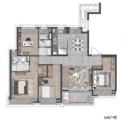 象屿交控·中环云悦府4室2厅1厨2卫建面135.00㎡