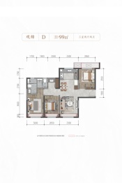 建发·观堂府3室2厅1厨2卫建面99.00㎡