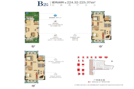 水墨家园4室2厅1厨5卫建面224.32㎡