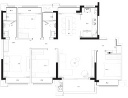 中企·云启春申4室2厅1厨2卫建面127.00㎡