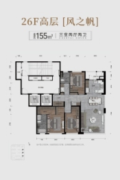 绿城海韵晓风3室2厅1厨2卫建面155.00㎡