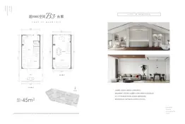 爱上山II·艺术小镇2室2厅1厨2卫建面45.00㎡