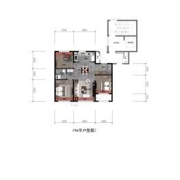 万科浑南新都心3室2厅1厨1卫建面96.00㎡