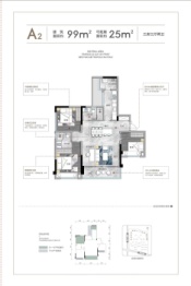 贵阳城投置业·融翠3室3厅1厨2卫建面99.00㎡