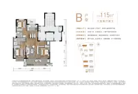 B户型建面约115㎡