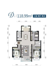 深州富城嘉苑3室2厅1厨2卫建面118.99㎡