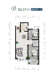 深州富城嘉苑2室2厅1厨1卫建面92.27㎡