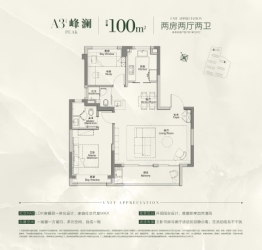 中环金茂府2室2厅1厨2卫建面100.00㎡