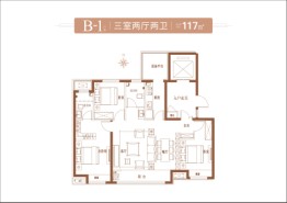 公园壹号·诚园3室2厅1厨2卫建面117.00㎡