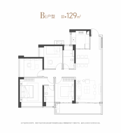 金众·云山海公馆4室2厅1厨2卫建面129.00㎡