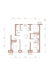 中海学仕里3室2厅1厨2卫建面107.00㎡