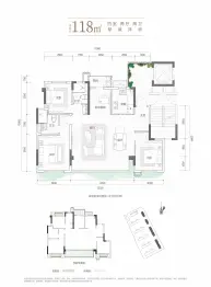 明信四季东安4室2厅1厨2卫建面118.00㎡