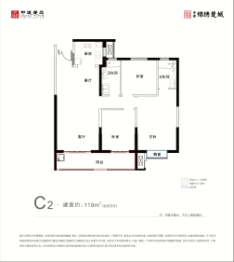 中建锦绣楚城3室2厅1厨2卫建面119.00㎡