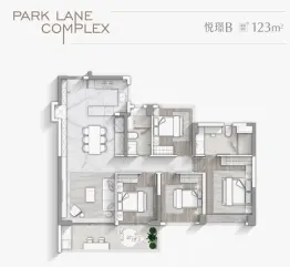 华润置地长隆万博悦府4室2厅2卫建面123.00㎡