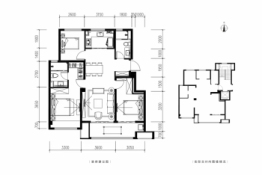 万科美的翡翠云台3室2厅1厨2卫建面105.00㎡