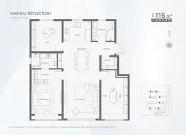 中海镜映南开3室2厅1厨2卫建面115.00㎡