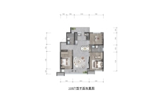 龙湖·天璞II期|青云阙118㎡户型平面布置图