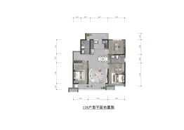 龙湖·天璞II期|青云阙3室2厅1厨2卫建面118.00㎡