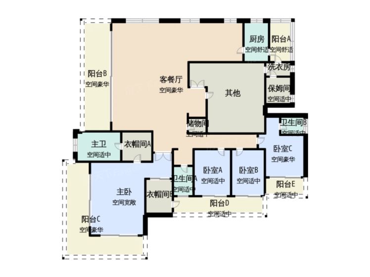 昆明华夏四季4室3厅3卫2厨405.00㎡户型图-昆明房天下