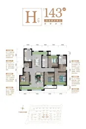北互·壹品莲城4室2厅1厨2卫建面143.0㎡