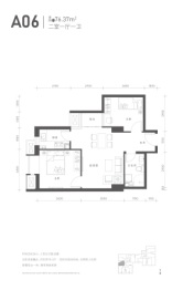 海淀南路12号2室1厅1厨1卫建面76.37㎡