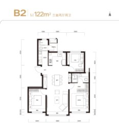 中海寰宇天下｜天镜3室2厅1厨2卫建面122.00㎡