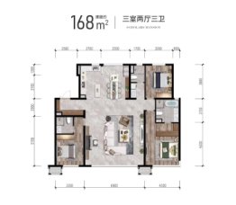 龙湖 远创·学樘府3室2厅1厨3卫建面160.00㎡