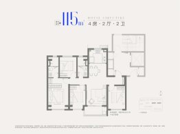 招商象屿·星耀翠湾4室2厅1厨2卫建面115.00㎡