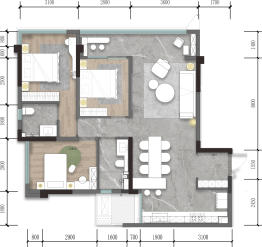 金鹏·春晓蘭庭3室2厅1厨2卫建面103.17㎡