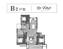 广嘉上城苑3室2厅1厨2卫建面99.00㎡